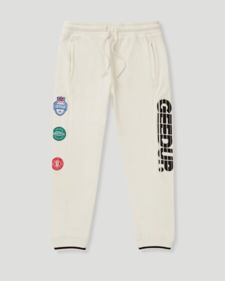 Geedup Sportsman Badges Light Cream Trackpants
