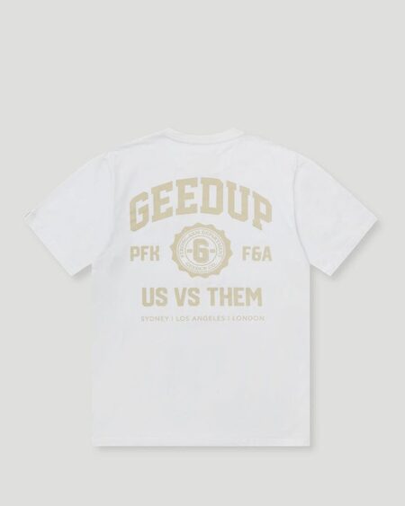Geedup Us vs. T-Shirt Them White/Beige